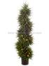 Silk Plants Direct Pre Lit Topiary Spiral Tree Cedar - Green - Pack of 2