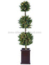 Silk Plants Direct Pre Lit Topiary Tree Triple Ball Snowed - Green Snow - Pack of 1