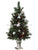 Prelit Pine Tree w/ Balls, Berries & Twigs - White Silver - Pack of 1