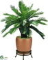 Silk Plants Direct Outdoor Cycas Palm Deluxe - Green - Pack of 1