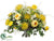 Silk Plants Direct Rose, Needle Protea, Dendrobium Orchid - Yellow Cream - Pack of 1