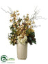 Silk Plants Direct Hydrangea, Cymbidium Orchid, Twig - Rust Beige - Pack of 1