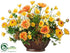 Silk Plants Direct Ranunculus, Daisy, Poppy - Orange Green - Pack of 1